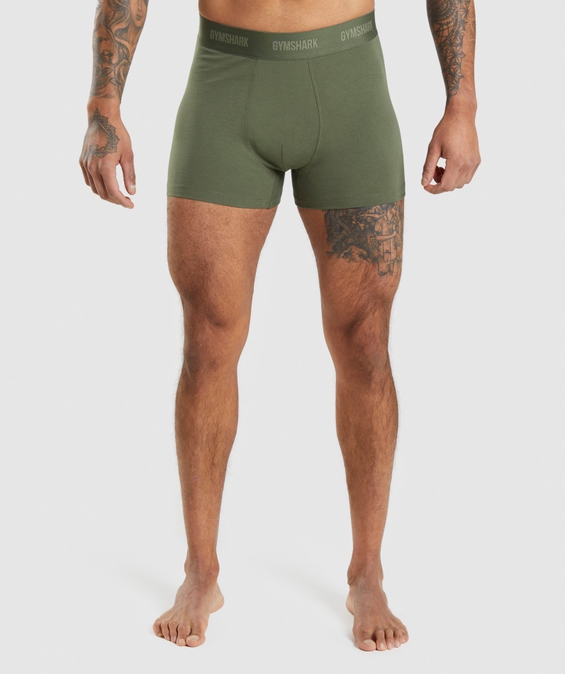 Gymshark Boksere 2pk Kjerne Oliven-marine