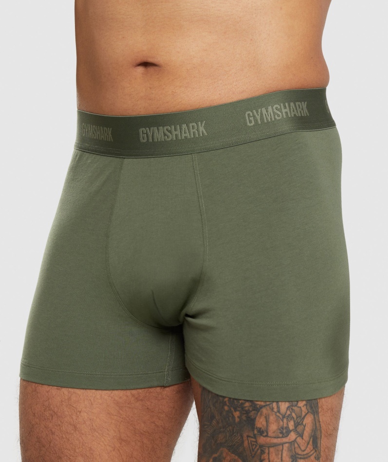 Gymshark Boksere 2pk Kjerne Oliven-marine