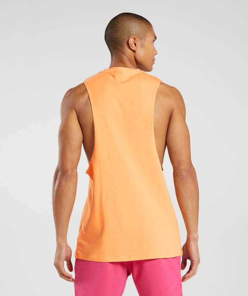 Gymshark Bobletrykk Drop Arm Tank Aprikos Oransje