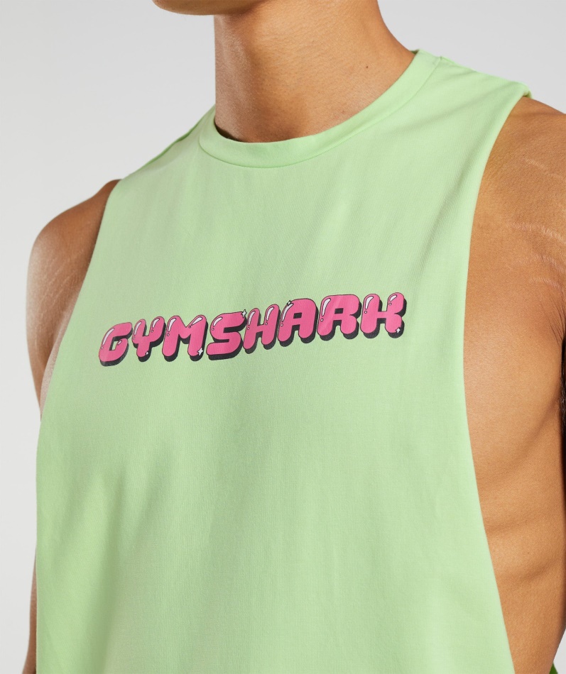 Gymshark Bobletrykk Drop Arm Tank Bali Grønn