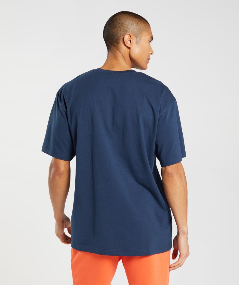 Gymshark Oversized T-skjorte Med Bobletrykk, Marineblå