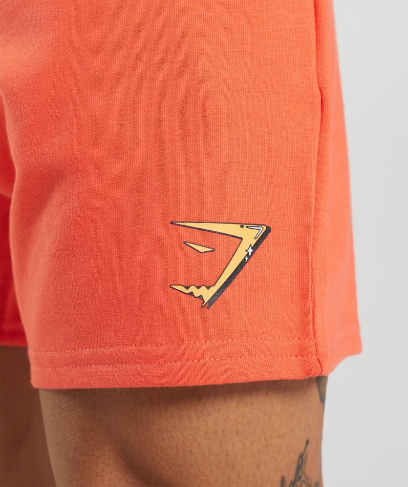 Gymshark Shorts Med Bobletrykk Papaya Oransje