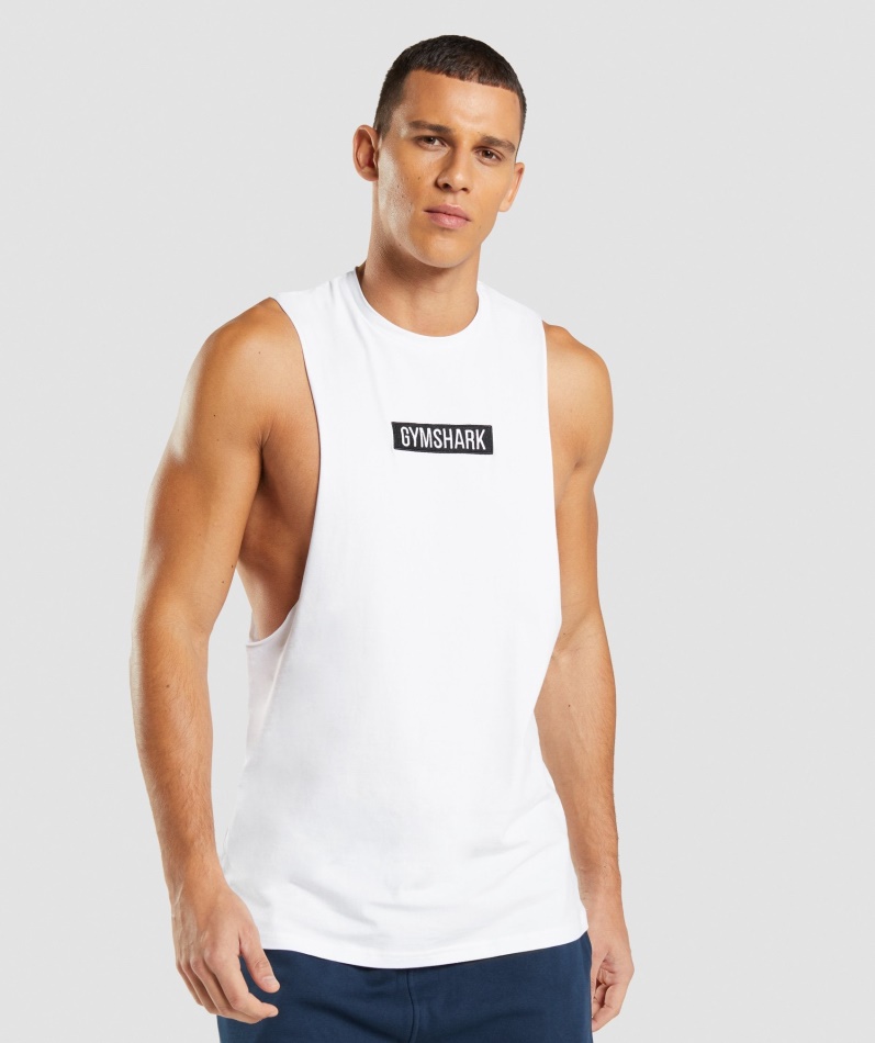 Gymshark Sentral Fallarm Tank Hvit