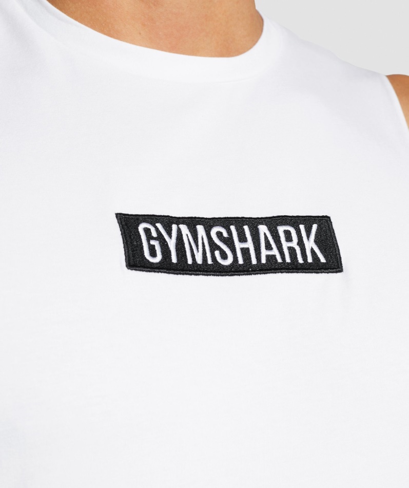 Gymshark Sentral Fallarm Tank Hvit