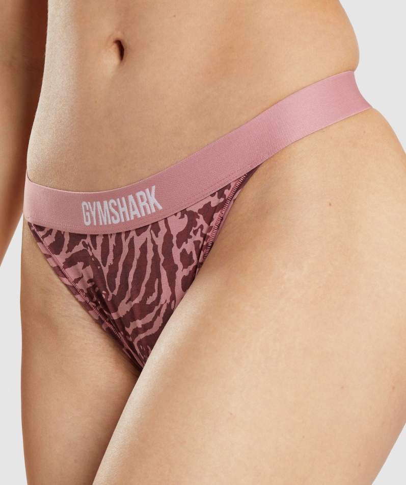 Gymshark Bomull Høy Thong Alice Rosa