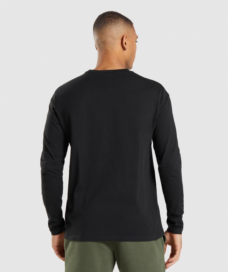 Gymshark Crest Langermet T-skjorte Svart