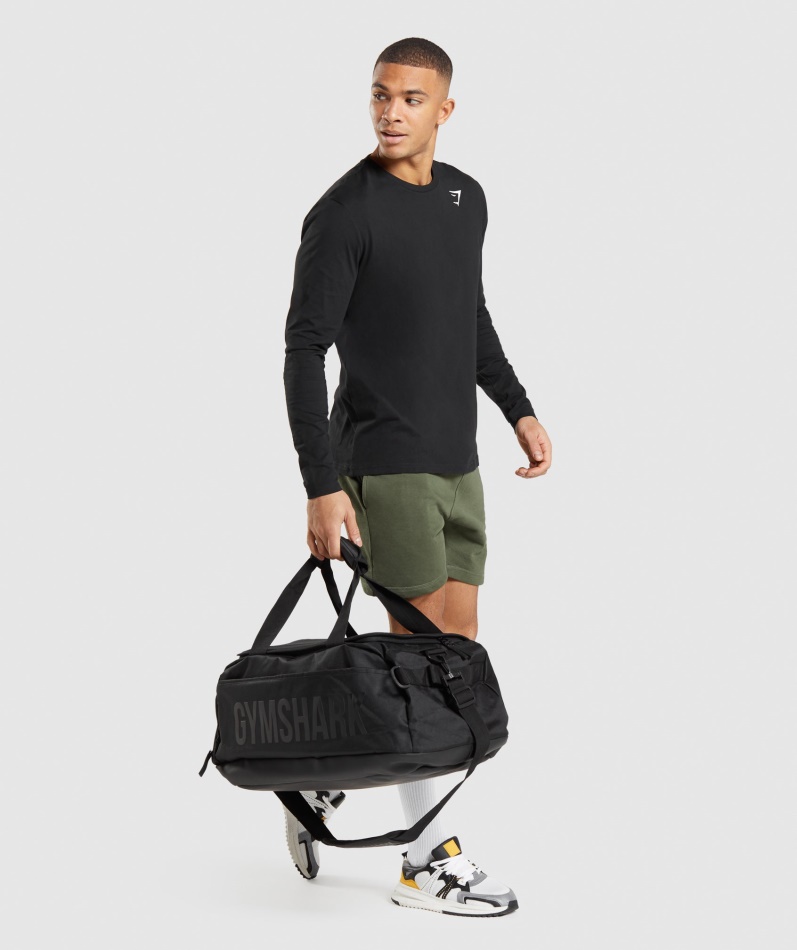 Gymshark Crest Langermet T-skjorte Svart