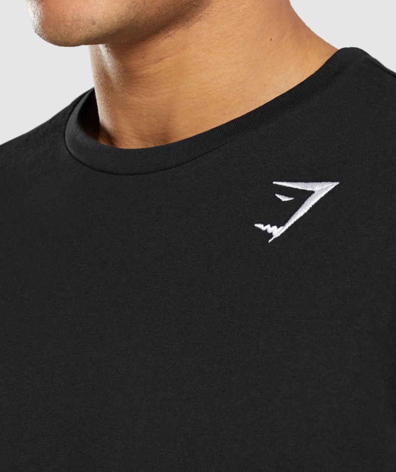 Gymshark Crest Langermet T-skjorte Svart