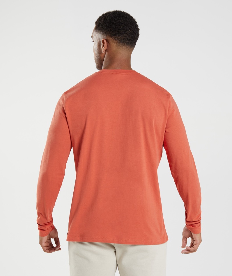 Gymshark Crest Langermet T-skjorte Storm Rød