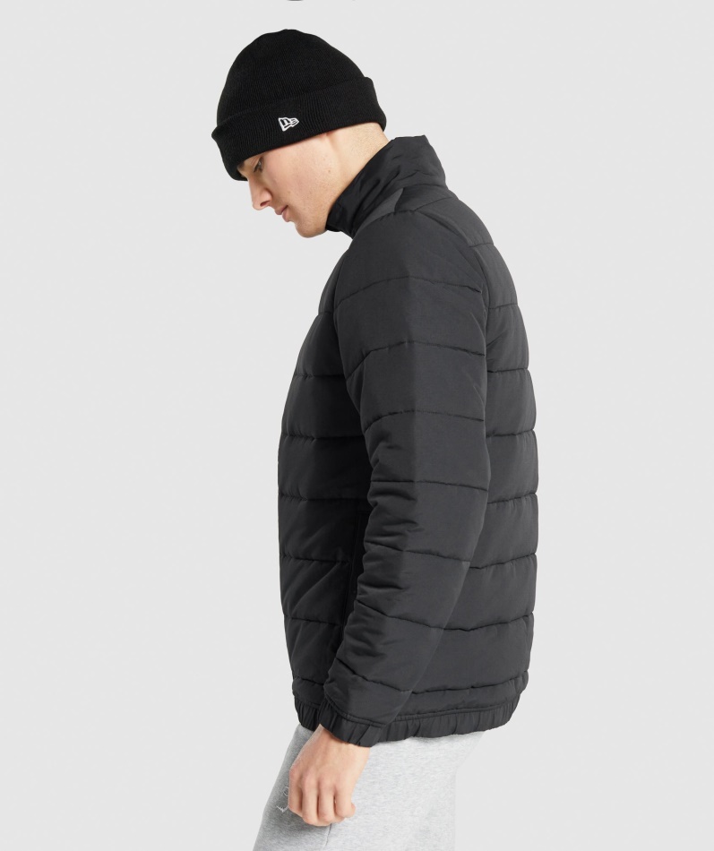 Gymshark Crest Vattert Jakke Svart
