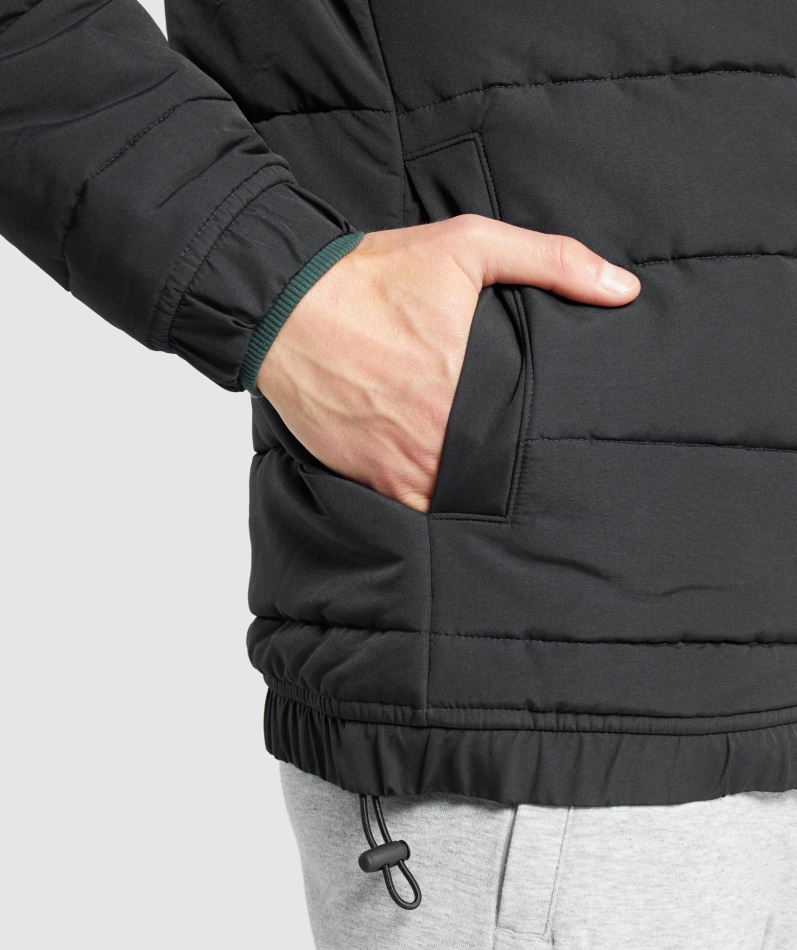 Gymshark Crest Vattert Jakke Svart