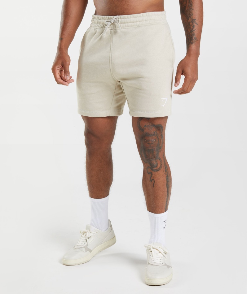 Gymshark Crest Shorts Pebble Grå