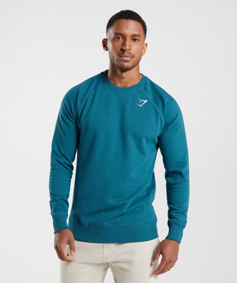 Gymshark Crest Sweatshirt Atlantic Blue