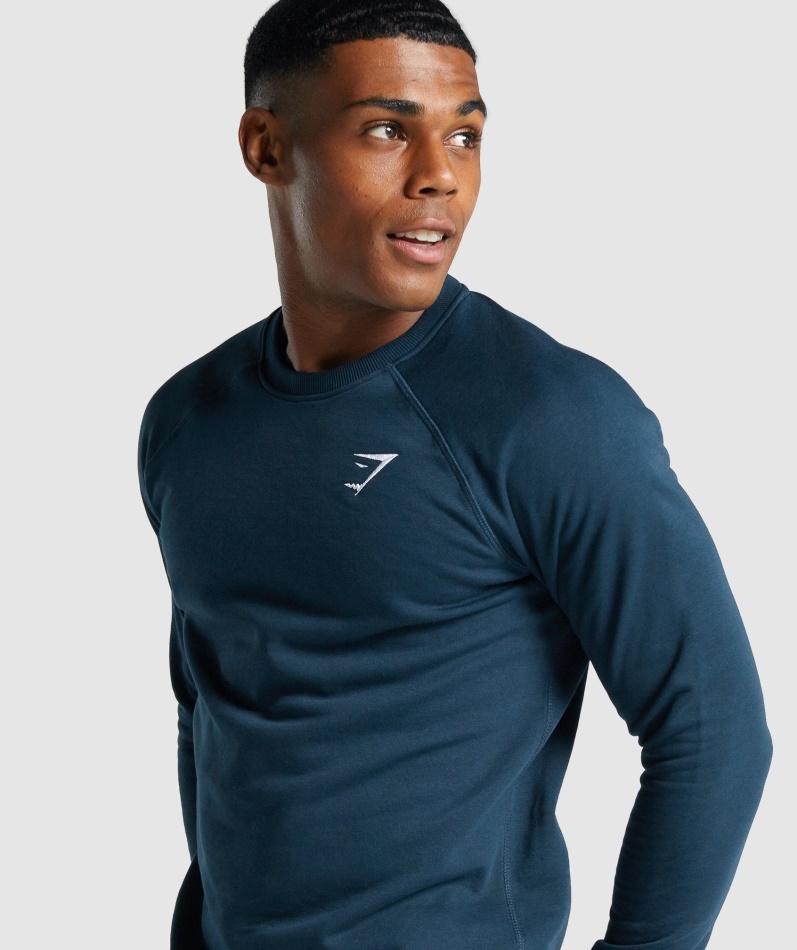 Gymshark Crest Sweatshirt Marineblå