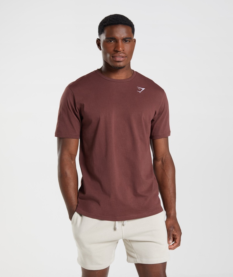Gymshark Crest T-skjorte Kirsebærbrun