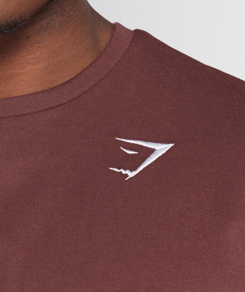 Gymshark Crest T-skjorte Kirsebærbrun