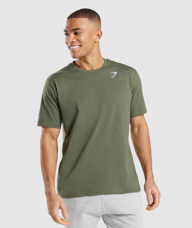 Gymshark Crest T-skjorte Kjerne Oliven