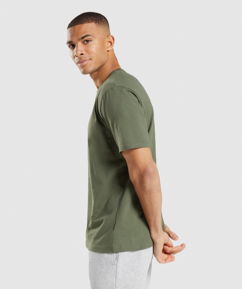 Gymshark Crest T-skjorte Kjerne Oliven