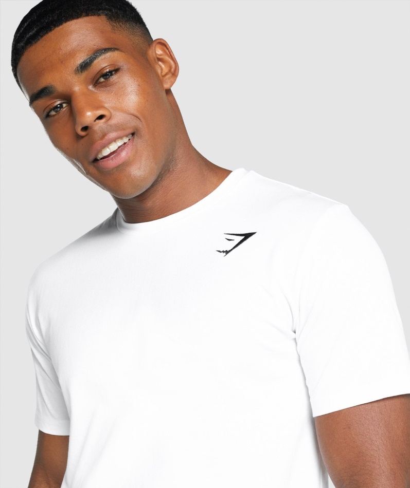 Gymshark Crest T-skjorte Hvit