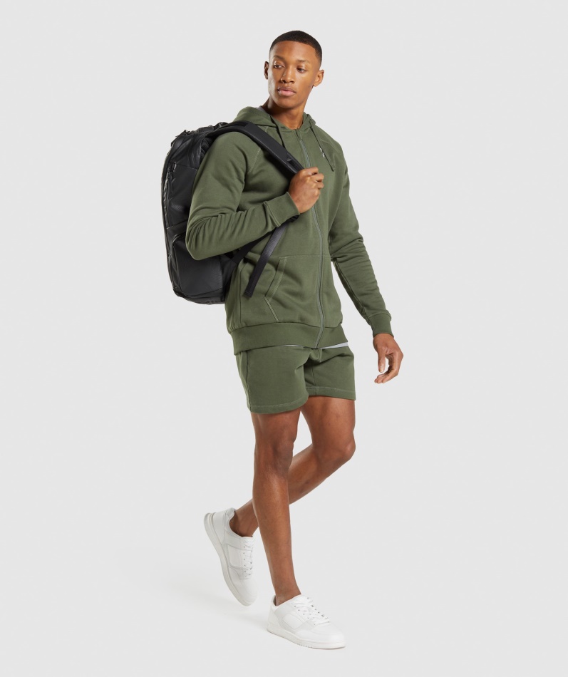 Gymshark Crest Zip Up Hettegenser Kjerne Oliven