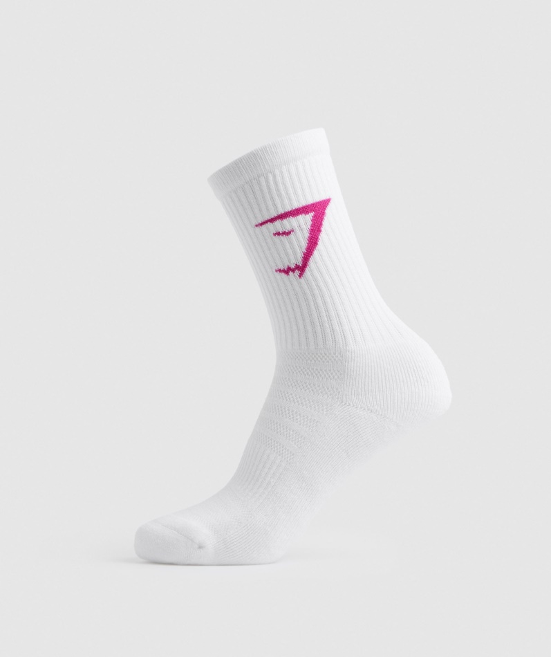 Gymshark Crew Farge Sokker 3pk Hvit