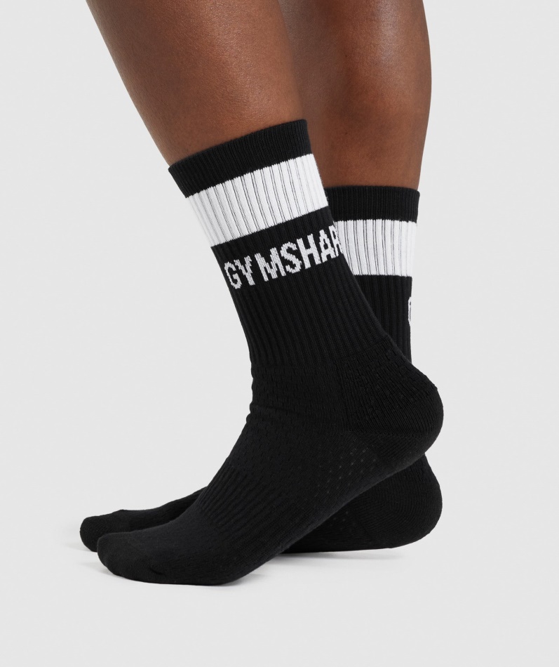 Gymshark Crew Sokker 1pk Svart
