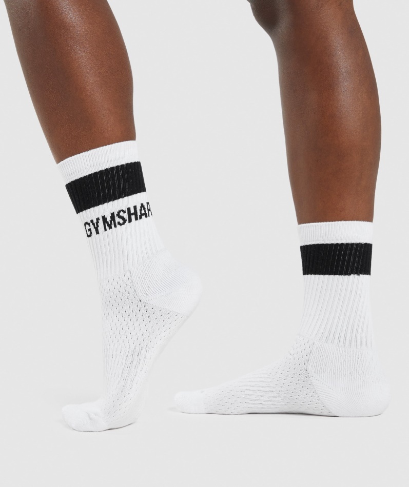 Gymshark Crew Sokker 1pk Hvit