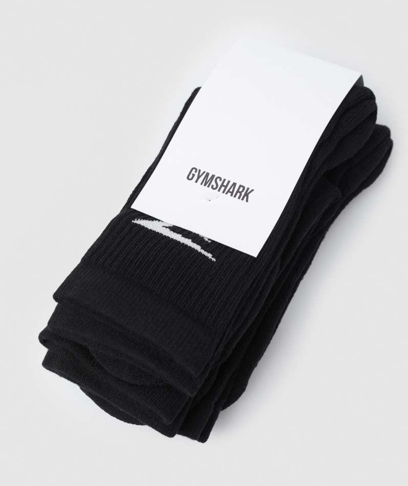 Gymshark Crew Sokker 3pk Svart
