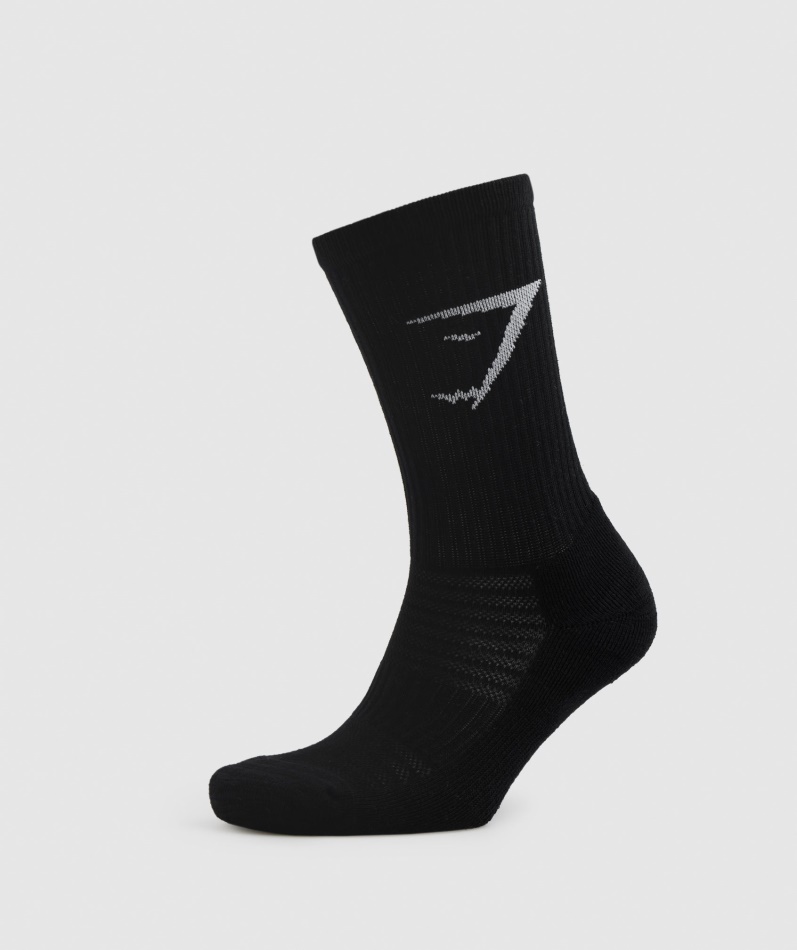 Gymshark Crew Sokker 3pk Hvit-lys Grå Mergel-svart