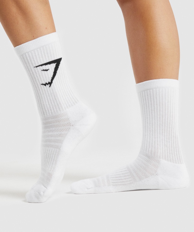 Gymshark Crew Sokker 3pk Hvit