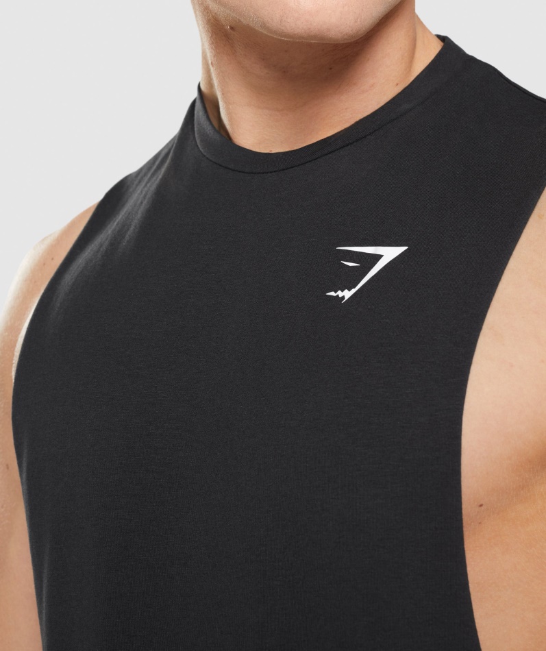 Gymshark Kritisk 2.0 Drop Arm Tank Svart