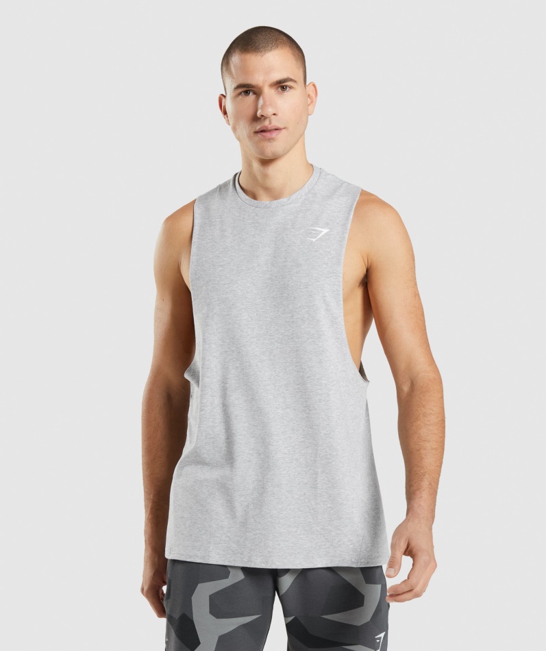 Gymshark Critical 2.0 Drop Arm Tank Lys Grå Mergel
