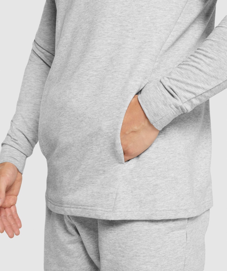 Gymshark Kritisk 2.0 Hettegenser Lys Grå Marl
