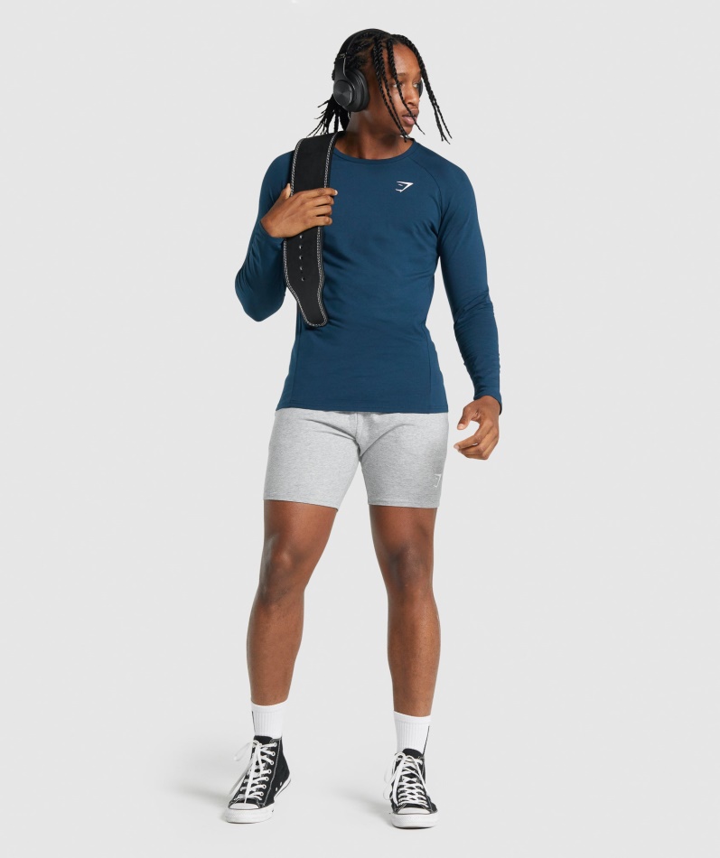 Gymshark Kritisk 2.0 Langermet T-skjorte Menn Marine