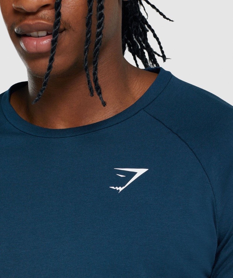 Gymshark Kritisk 2.0 Langermet T-skjorte Menn Marine