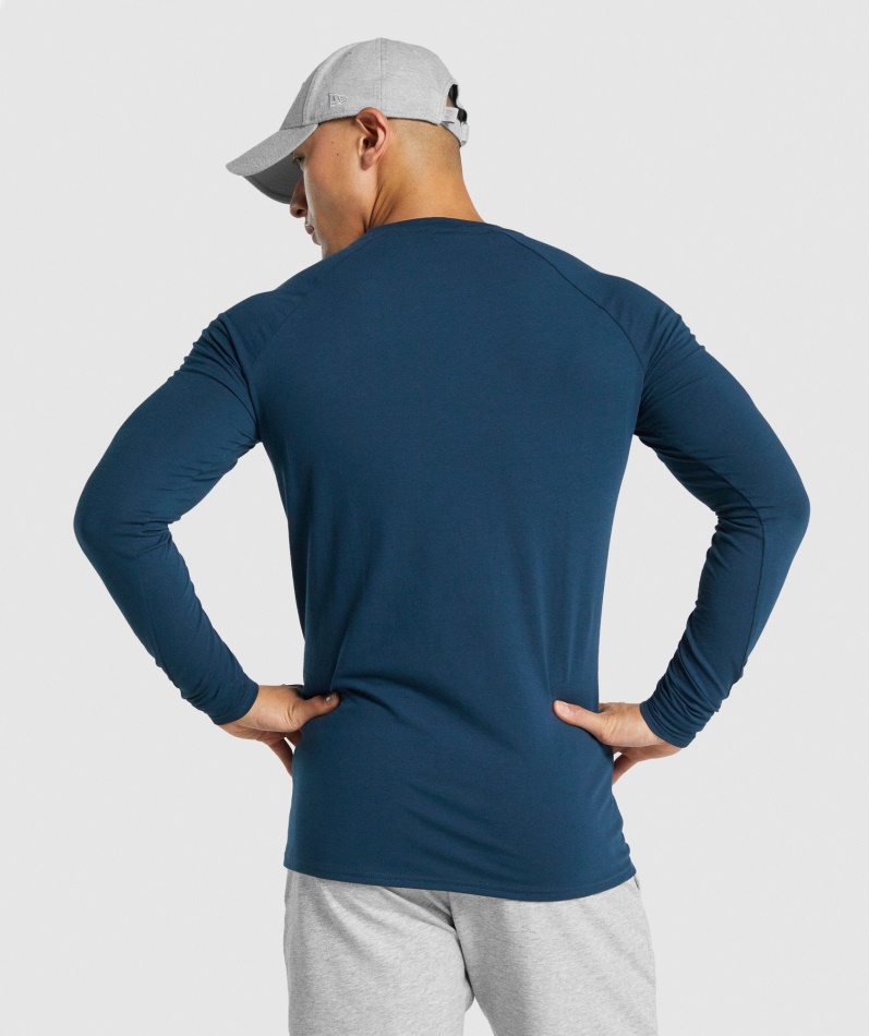 Gymshark Kritisk 2.0 Langermet T-skjorte Marineblå