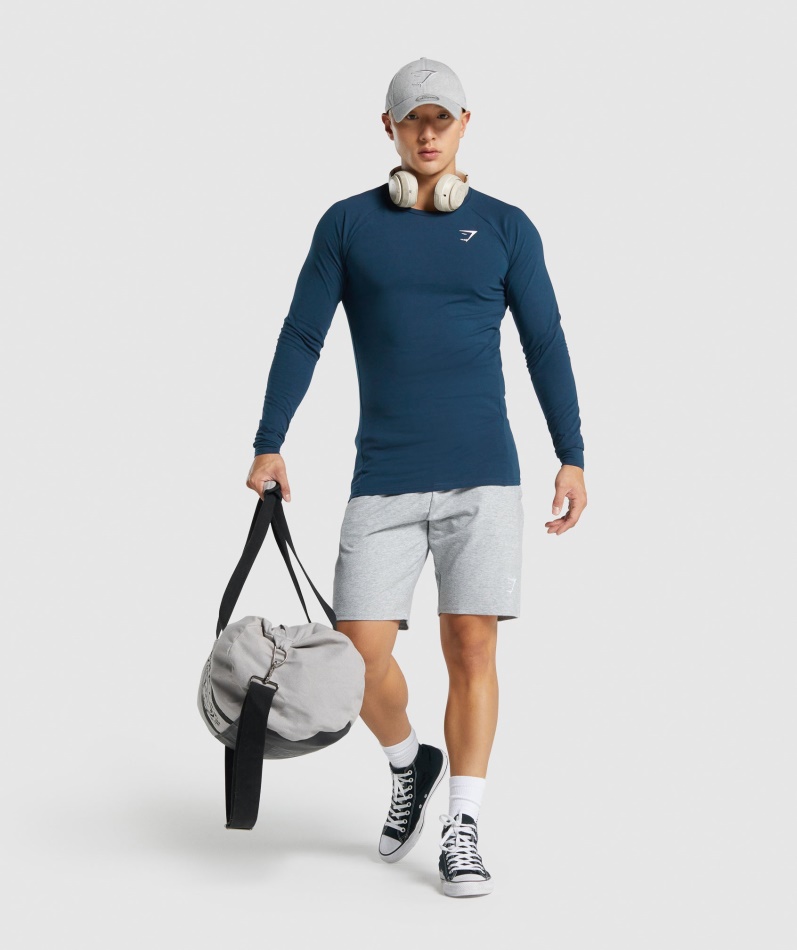 Gymshark Kritisk 2.0 Langermet T-skjorte Marineblå