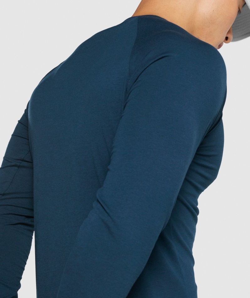 Gymshark Kritisk 2.0 Langermet T-skjorte Marineblå