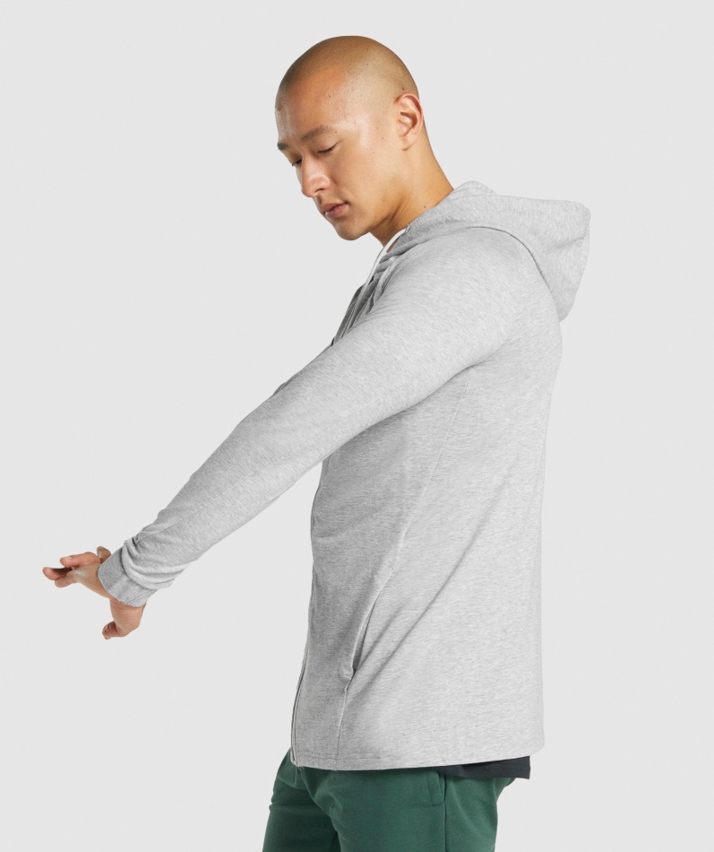 Gymshark Critical 2.0 Hettegenser Med Glidelås Lys Grå Marl
