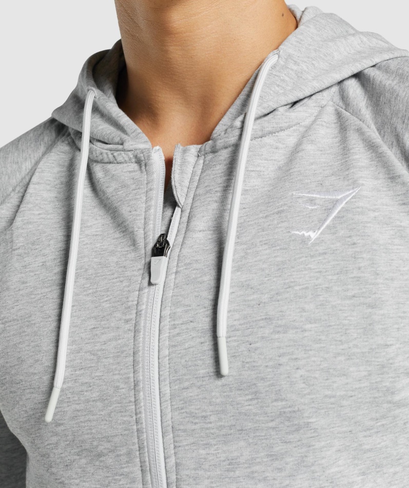 Gymshark Critical 2.0 Hettegenser Med Glidelås Lys Grå Marl