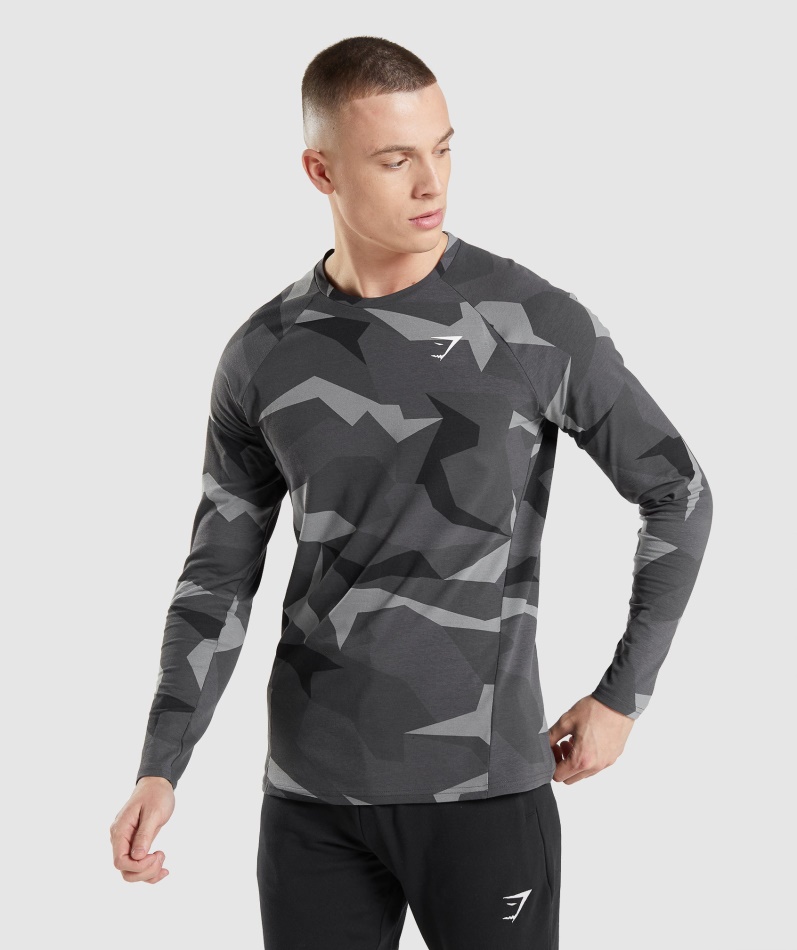 Gymshark Kritisk Langermet T-skjorte Svart Trykk