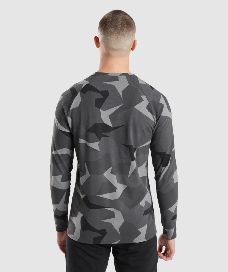 Gymshark Kritisk Langermet T-skjorte Svart Trykk