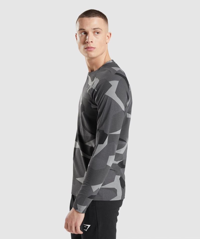 Gymshark Kritisk Langermet T-skjorte Svart Trykk