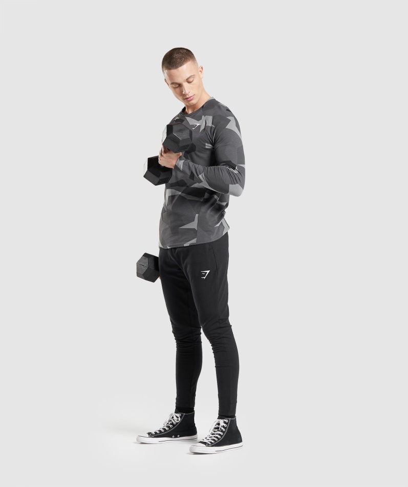 Gymshark Kritisk Langermet T-skjorte Svart Trykk