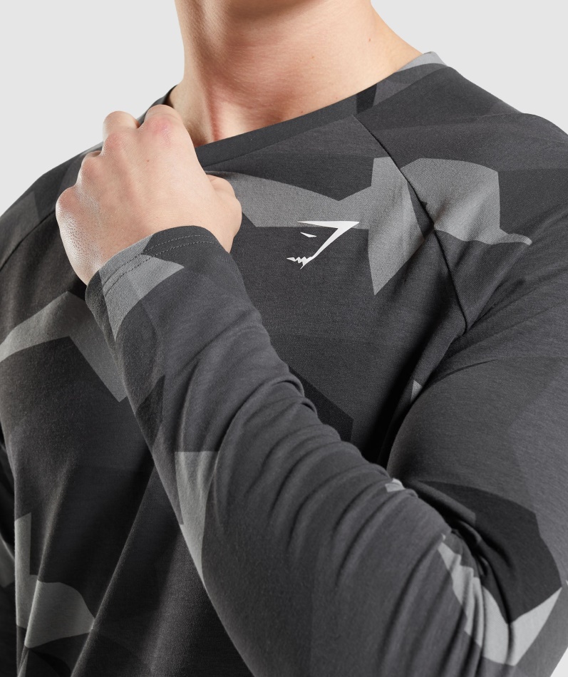 Gymshark Kritisk Langermet T-skjorte Svart Trykk