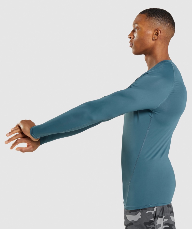 Gymshark Element Baselayer Langermet T-skjorte Toskansk Blågrønn