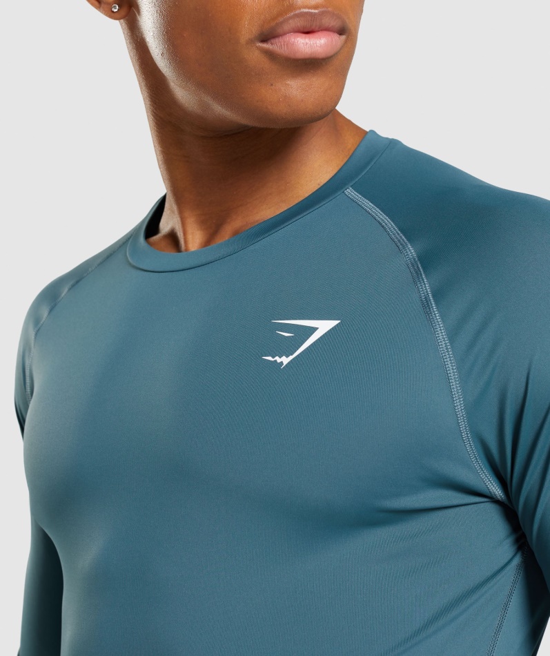 Gymshark Element Baselayer Langermet T-skjorte Toskansk Blågrønn