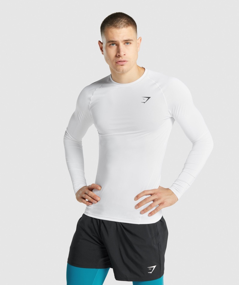Gymshark Element Baselayer Langermet T-skjorte Hvit