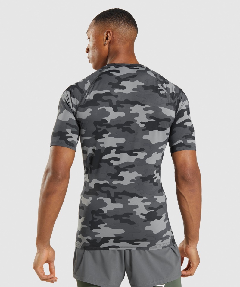 Gymshark Element Baselayer T-skjorte Camo Grått Trykk