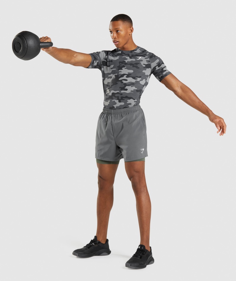 Gymshark Element Baselayer T-skjorte Camo Grått Trykk
